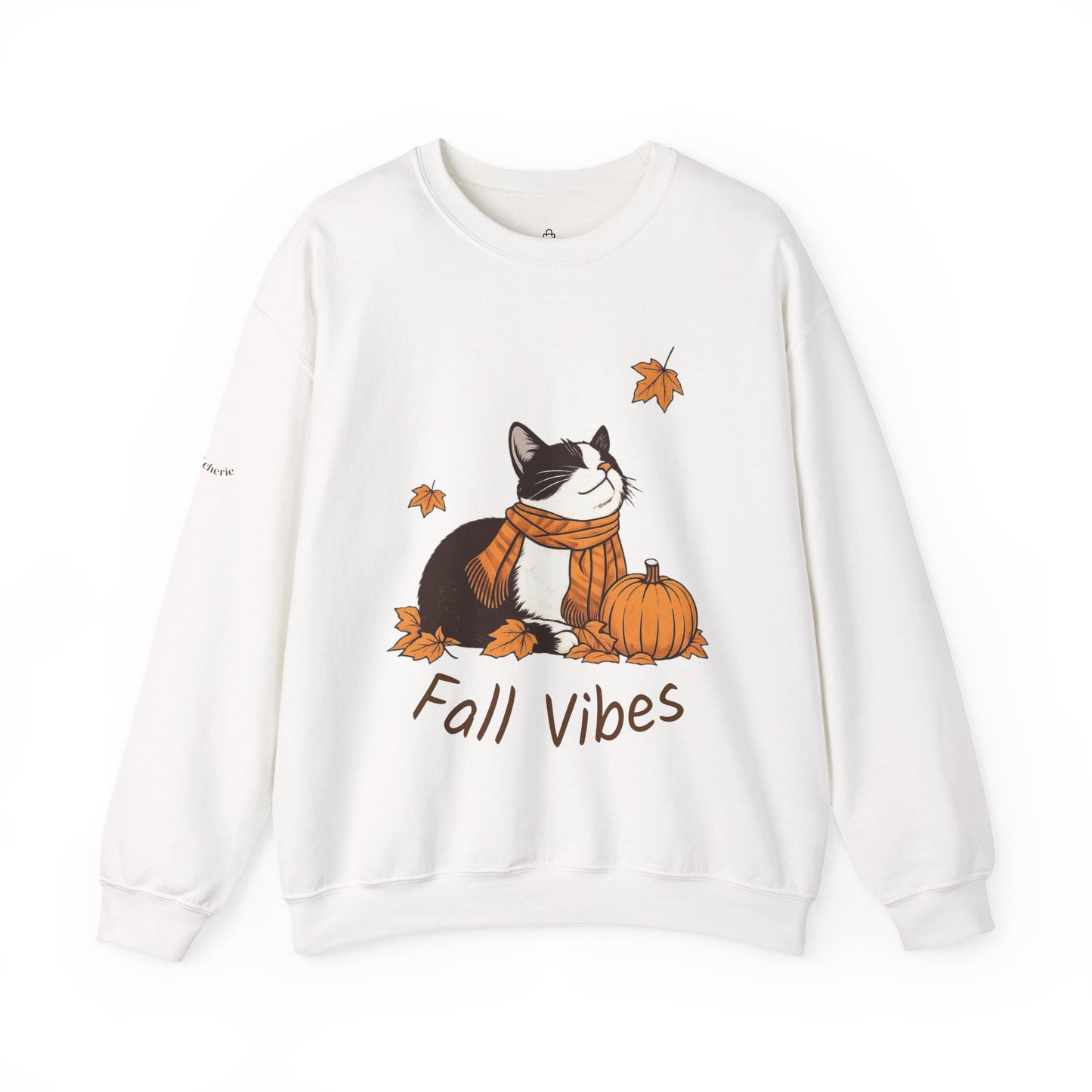 Fall Vibes Cat Sweatshirt – Cozy Autumn Cotton Crewneck