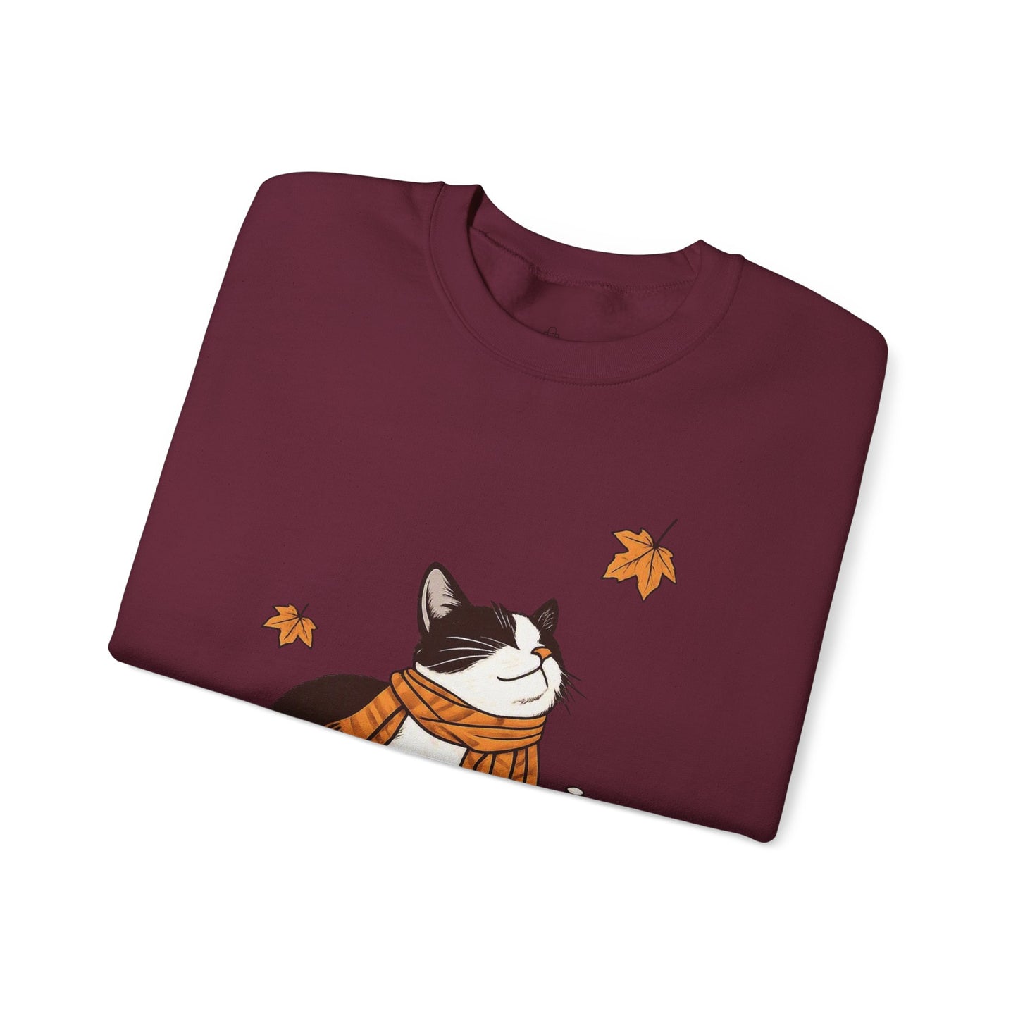 Fall Vibes Cat Sweatshirt – Cozy Autumn Cotton Crewneck
