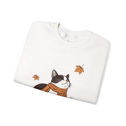 Fall Vibes Cat Sweatshirt – Cozy Autumn Cotton Crewneck