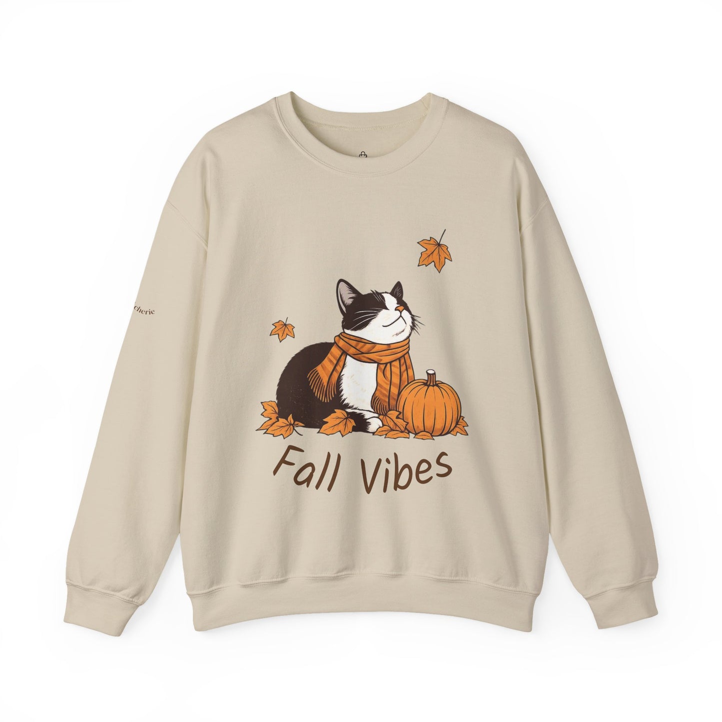 Fall Vibes Cat Sweatshirt – Cozy Autumn Cotton Crewneck